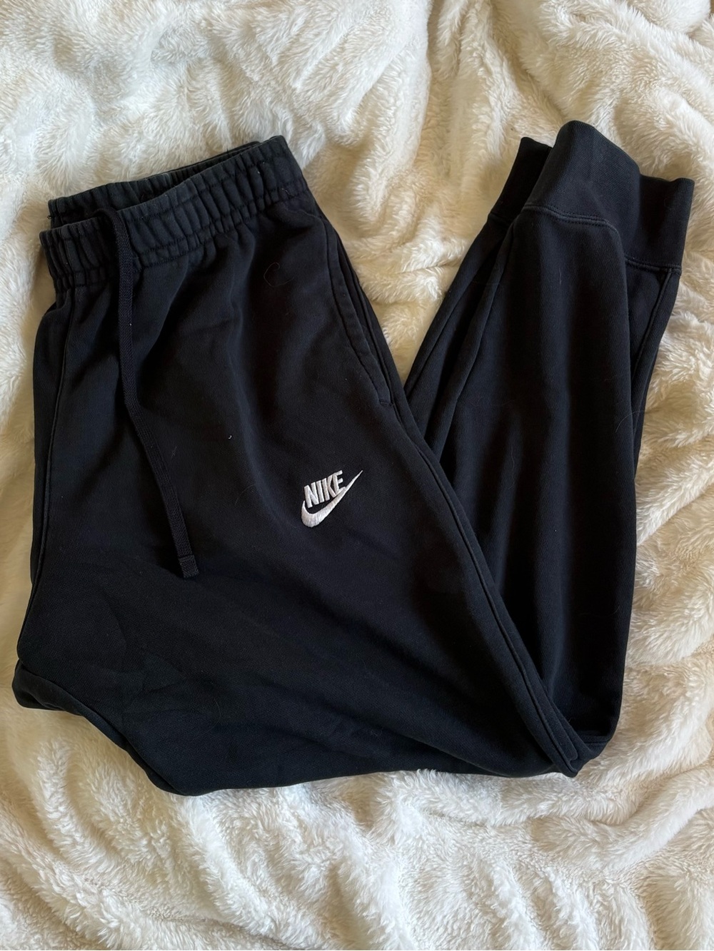 Nike Black Kids Joggers with White Swoosh